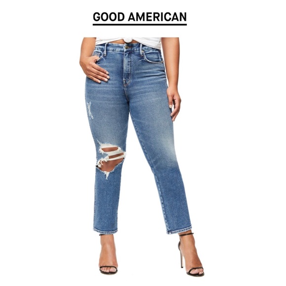 good american distressed jeans